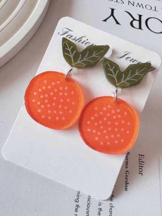 Jewelry - Oranges! Acrylic Drop Earrings